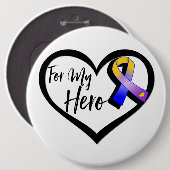 Marigold Blue en Paars lint voor mijn helm Ronde Button 6,0 Cm (Voorkant /achterkant)