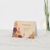 Marigold Border Rustic Boho Autumn Floral Wedding Bedankkaart (Voorkant)