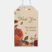 Marigold Border Rustic Boho Autumn Floral Wedding  Cadeaulabel (Achterkant)