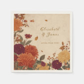 Marigold Border Rustic Boho Herfst Bloemen Huwelij Servet (Voorkant)