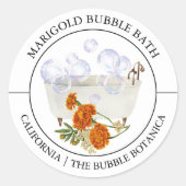Marigold Bubble Bath-etiket Ronde Sticker (Voorkant)