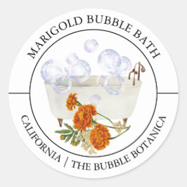 Marigold Bubble Bath-etiket Ronde Sticker