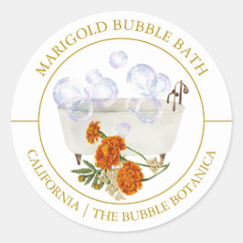 Marigold Bubble Bath-etiket Ronde Sticker