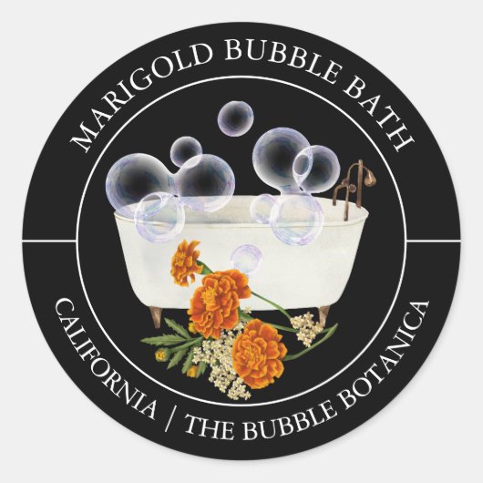 Marigold Bubble Bath-etiket Ronde Sticker (Voorkant)