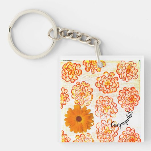 Marigold Cempazuchil Sleutelhanger (voorkant)