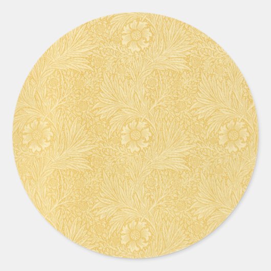 Marigold door William Morris,  Garden Flowers Ronde Sticker (Voorkant)