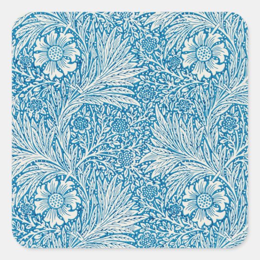 Marigold door William Morris,  Garden Flowers Vierkante Sticker (Voorkant)