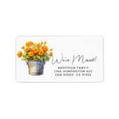 Marigold Floral Adres Etiket (Voorkant)