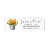 Marigold Floral Adres Etiket (Voorkant)