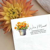 Marigold Floral Adres Etiket