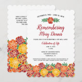 Marigold Floral Memorial Service Kaart (Voorkant / Achterkant)