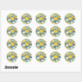 Marigold Floral Pattern Ronde Sticker (Vel)