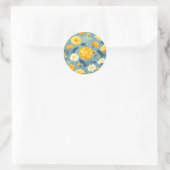 Marigold Floral Pattern Ronde Sticker (Tas)
