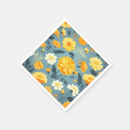 Marigold Floral Pattern Servet (Hoek)
