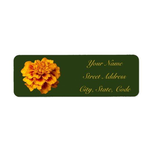Marigold Floral Return Address Labels (Voorkant)