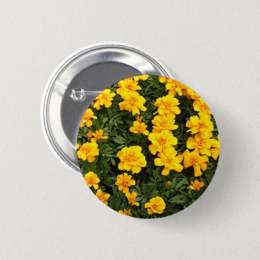 Marigold Flower Button Badge (Voorkant /achterkant)
