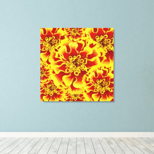 Marigold Flower Canvas Afdruk (Insitu (Houten vloer))