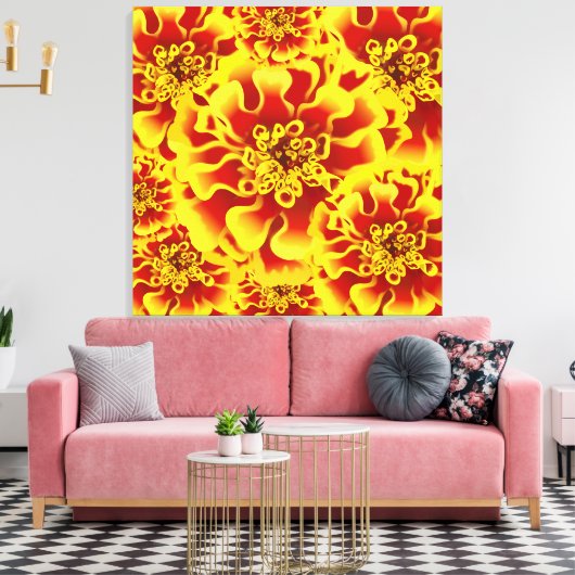 Marigold Flower Canvas Afdruk (Insitu (Woonkamer))