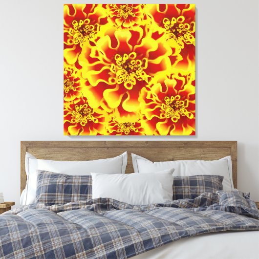Marigold Flower Canvas Afdruk (Insitu (Slaapkamer))