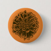 Marigold Flower Power Ronde Button 5,7 Cm (Voorkant)