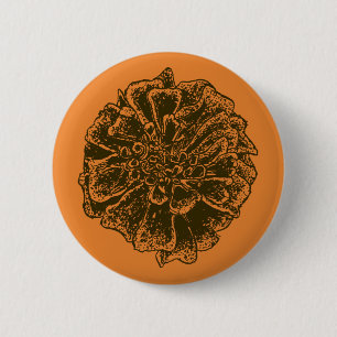 Marigold Flower Power Ronde Button 5,7 Cm