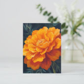 Marigold Flower | Watercolor Floral Painted Briefkaart (Staand voorkant)