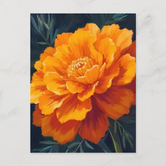 Marigold Flower | Watercolor Floral Painted Briefkaart (Voorkant)