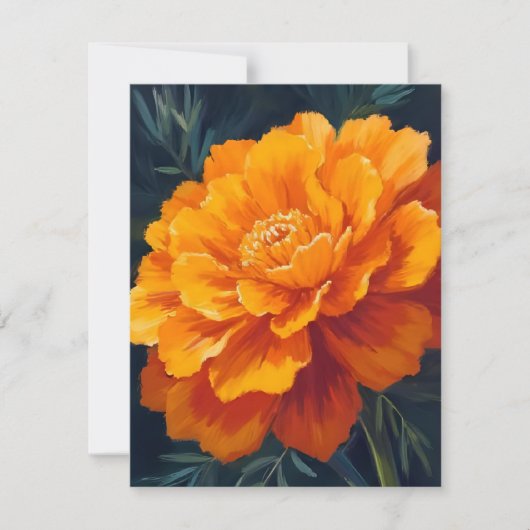 Marigold Flower | Watercolor Floral Painted Card (Voorkant)