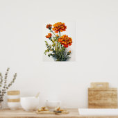 Marigold Flowers Art Print Poster (Keuken)