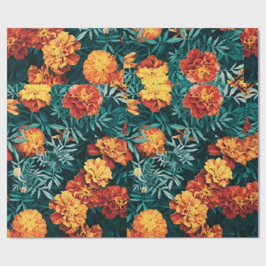 Marigold Flowers Cadeaupapier (Vlak)
