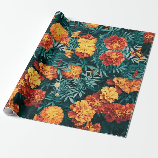 Marigold Flowers Cadeaupapier (Uitgerold)