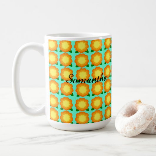 Marigold Flowers Koffiemok (Met donut)