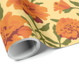Marigold Flowers Patroon Cadeaupapier