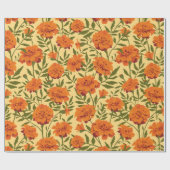 Marigold Flowers Patroon Cadeaupapier (Vlak)