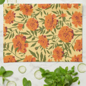 Marigold Flowers Patroon Theedoek (Gevouwen)