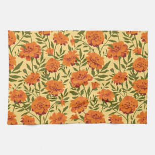 Marigold Flowers Patroon Theedoek