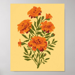 Marigold Flowers Poster