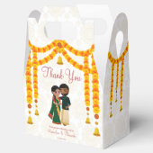 Marigold garlands bells met Tamil Telugu op maat Bedankdoosjes (Geopend)