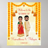 Marigold garlands bells met Tamil Telugu welkom Poster (Voorkant)
