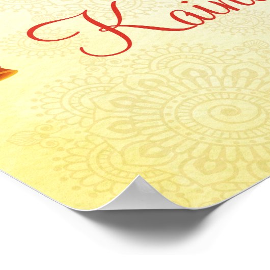 Marigold garlands bells met Tamil Telugu welkom Poster (Hoek)