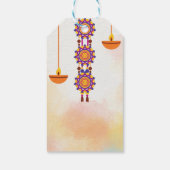 Marigold garlands met een hindoekoppel Tamil bruil Cadeaulabel (Achterkant)