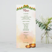 Marigold garlands met een hindoekoppel Tamil bruil Menu (Staand voorkant)