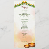 Marigold garlands met een hindoekoppel Tamil bruil Menu (Voorkant)