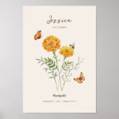 Marigold Geboortemaand Bloem Poster (Voorkant)