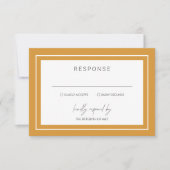 Marigold Geel Vetgedrukte Border Moderne bruiloft RSVP Kaartje (Voorkant)
