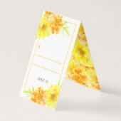 Marigold geel waterverf kunst bruiloft gast kaart (Achterkant)