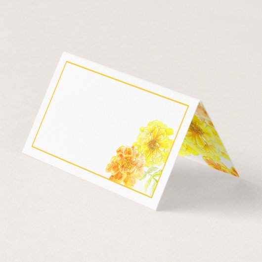 Marigold gele bruiloft gast plaats tent kaarten (Achterkant)