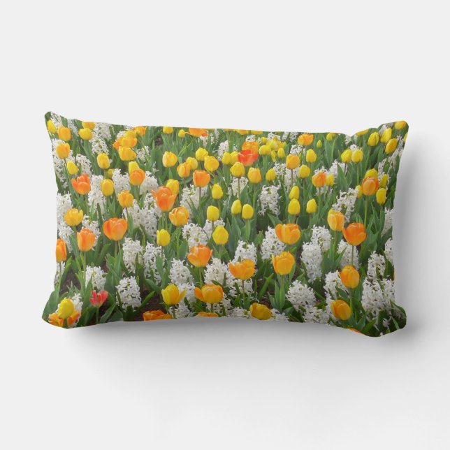 MARIGOLD & GELE TULPEN MET WITTE HYACINTEN KUSSEN (Achterkant)