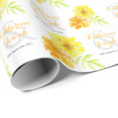 Marigold gestileerde geel sinaasappel genoemd brui cadeaupapier (Rol Hoek)