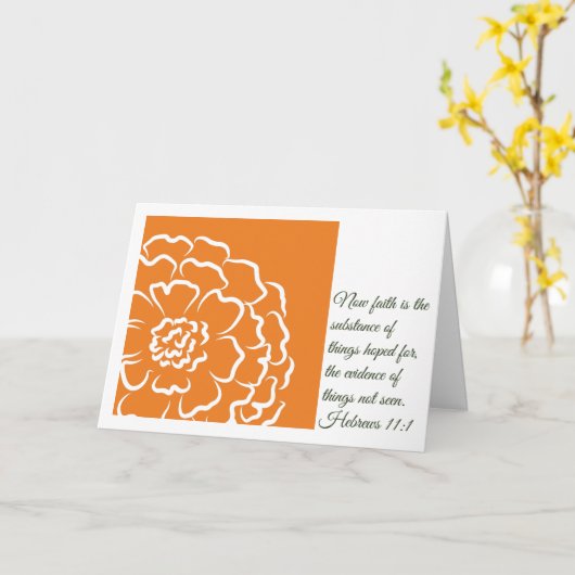 Marigold Hebrews 11:1 Faith Bijbelnoot Kaart (Gele Bloem)